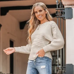 Women's Toasty Crochet Knit Drop Shoulder Sweater - Cupshe -BLAZER GUEST f036599f 405a 4f27 a1f9 2d9e8428ce96