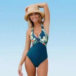 Women's Floral Halter Twisted One Piece Swimsuit -Cupshe -BLAZER GUEST f06ccd59 009c 4a04 bc9c bf3b051a1d82