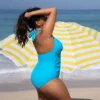 Women's Plus Size Halter Ruched One Piece Swimsuit - Cupshe