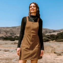 Women's Faux Suede Pull-Ring Zipper Pinafore Mini Dress - Cupshe -BLAZER GUEST f22d22f2 250b 40da a031 4d9cbde8b059