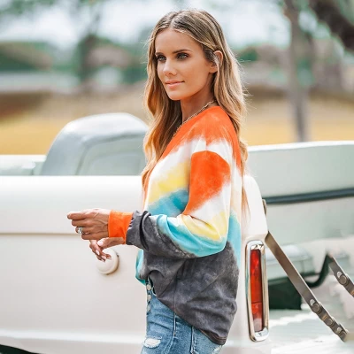Women's Tie-Dye Wash Crewneck Pullover Sweatshirt - Cupshe 2 Women's Tie-Dye Wash Crewneck Pullover Sweatshirt - Cupshe - Image 2