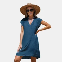 Women's V-Neck Short Sleeve Mini Cover-Up Dress - Cupshe -BLAZER GUEST f2f7b55a 2c58 481a ae5c 558683340546