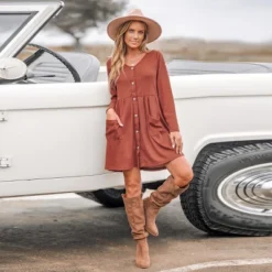 Women's Button-Front Long Sleeve Mini Dress - Cupshe -BLAZER GUEST f316a27a b1e7 4cde 81cc 88760700bc5f