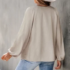 Women's Apricot Peasant Sleeve Shirred Top - Cupshe -BLAZER GUEST f443bc82 b623 4b7b a982 dc1d7e79176d