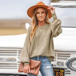 Women's Cable Knit Drop Sleeve Sweater - Cupshe -BLAZER GUEST f4a5cadd 4d80 4cb9 89c2 9ffd9cb8f883