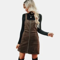 Women's Suede O-Ring Pinafore Dress - Cupshe -Green -BLAZER GUEST f614a822 d73b 4cde 8448 2268ea24b413