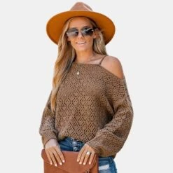Women's Cutout Crochet One Shoulder Sweater - Cupshe -BLAZER GUEST f69115ba 8017 4cda bc26 ae4dae77f2cf