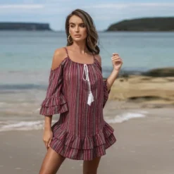 Women's Striped Open-Shoulder Tassel Dress - Cupshe 12 Women's Striped Open-Shoulder Tassel Dress - Cupshe -BLAZER GUEST f76e576d 0320 41c4 9350 81f1a4fd546d