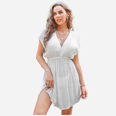 Women's Elastic Beachwear Short Sleeve Cover Up -Cupshe 8 Women's Elastic Beachwear Short Sleeve Cover Up -Cupshe - Image 8
