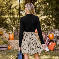 Women's Black Ribbed Knit Top Abstract Print Skirt Mini Fall Dress - Cupshe 6 Women's Black Ribbed Knit Top Abstract Print Skirt Mini Fall Dress - Cupshe -BLAZER GUEST f7d26321 8199 4b76 a355 5824e97c83f4