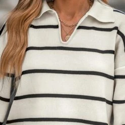 Women's Striped V-Neck Collar Sweater - Cupshe 12 Women's Striped V-Neck Collar Sweater - Cupshe -BLAZER GUEST f8452b50 9ff6 4adf 8f73 5de0d02acfa2