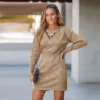 Women's Pointelle Knit Scalloped Lace Sweater Dress - Cupshe