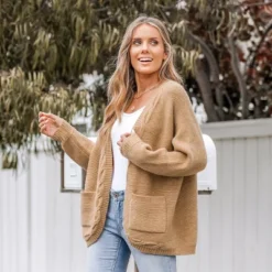 Women's Open-Front Chunky Knit Cardigan - Cupshe -BLAZER GUEST fb3b4d07 52bb 4c08 a0c2 85347914f4ba