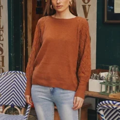 Women's Pumpkin Spice Textured Knit Sweater - Cupshe -BLAZER GUEST fbfdd5a2 06ff 421c 9a7c db0ff1207b02