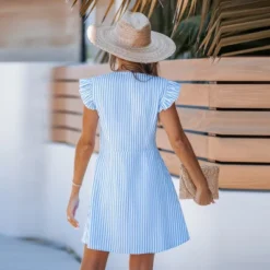 Women's Striped Button-Down Ruffle Sleeve Shirt Dress - Cupshe 6 Women's Striped Button-Down Ruffle Sleeve Shirt Dress - Cupshe -BLAZER GUEST fccbbd3c 55a2 4111 a80d c307375a3b74