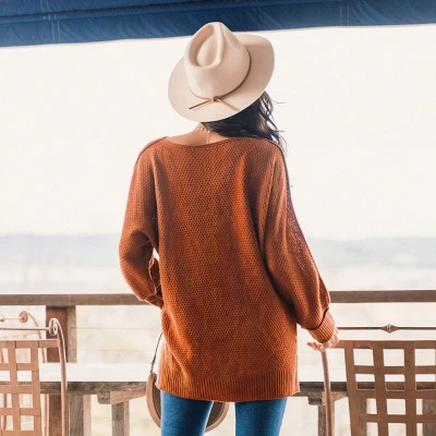 Women's Neutral Split Hem Relaxed Sweater - Cupshe 4 Women's Neutral Split Hem Relaxed Sweater - Cupshe - Image 4