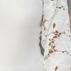 Women's Floral Lace Bishop Sleeve Fitted Sweater - Cupshe -BLAZER GUEST ffa06033 8b73 4b63 860a 6109f75c8fa9