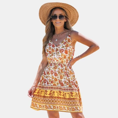 Women's Floral Print Cami A-Line Dress - Cupshe 6 Women's Floral Print Cami A-Line Dress - Cupshe - Image 6